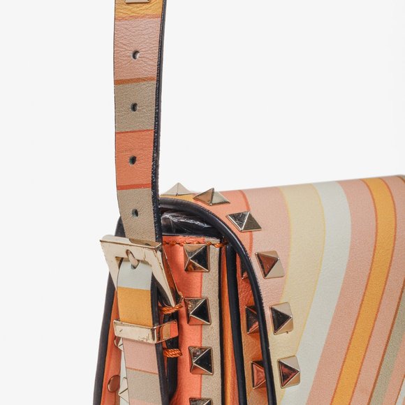 Valentino Garavani Vitello Native Couture 1975 Medium Rockstud Multicolour Flap - Picture 7 of 13
